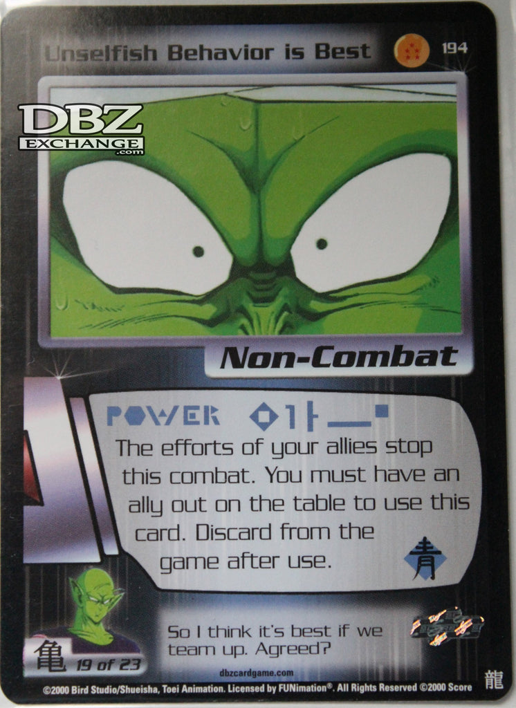 194 Unselfish Behavior is Best