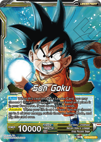 BT4-072 Son Goku - Legacy Bearer Son Goku