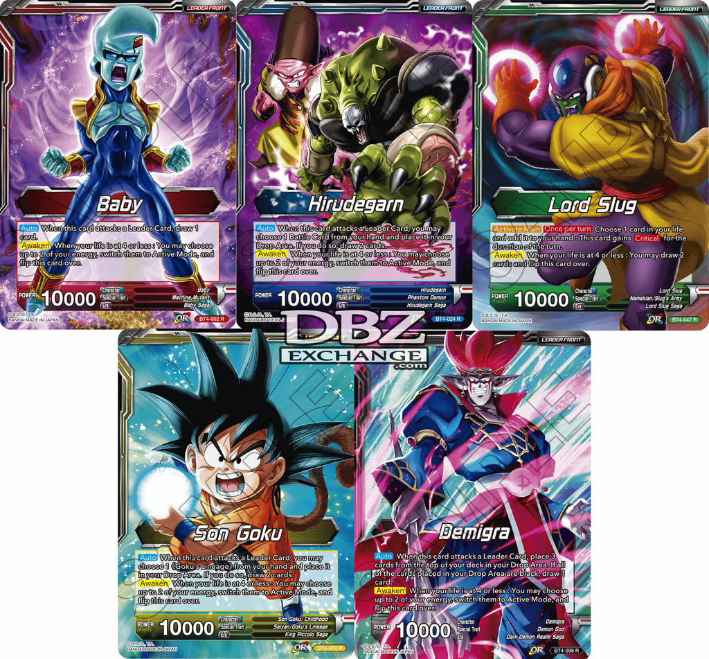 Dragon Ball Super TCG | Leader Rare Set - Colossal Warfare (B04) DBZ Exchange Dragon Ball Super TCG | Leader Rare Set - Colossal Warfare (B04) DBZ Exchange