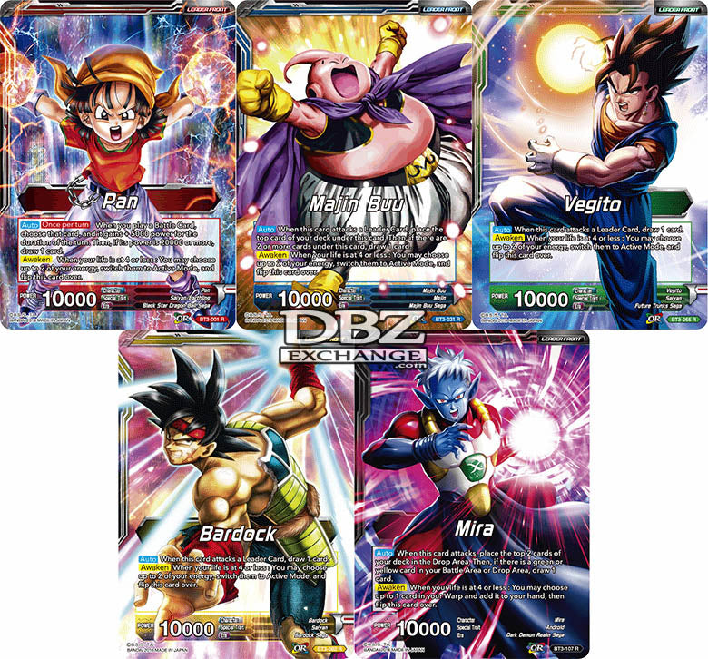 Dragon Ball Super TCG | Leader Rare Set - Cross Worlds (B03) DBZ Exchange Dragon Ball Super TCG | Leader Rare Set - Cross Worlds (B03) DBZ Exchange