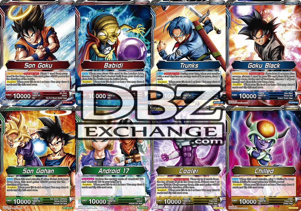 Dragon Ball Super TCG | Leader Uncommon Set - Union Force (B02) DBZ Exchange Dragon Ball Super TCG | Leader Uncommon Set - Union Force (B02) DBZ Exchange