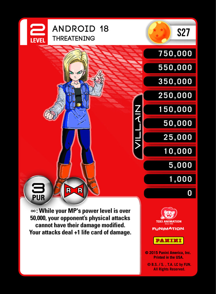 S27 Android 18 Threatening Lv2 Rainbow Prizm