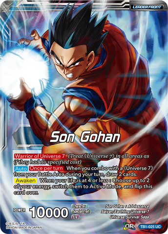 TB1-025 TB1-025 Son Gohan - Son Gohan, Leader of Universe 7
