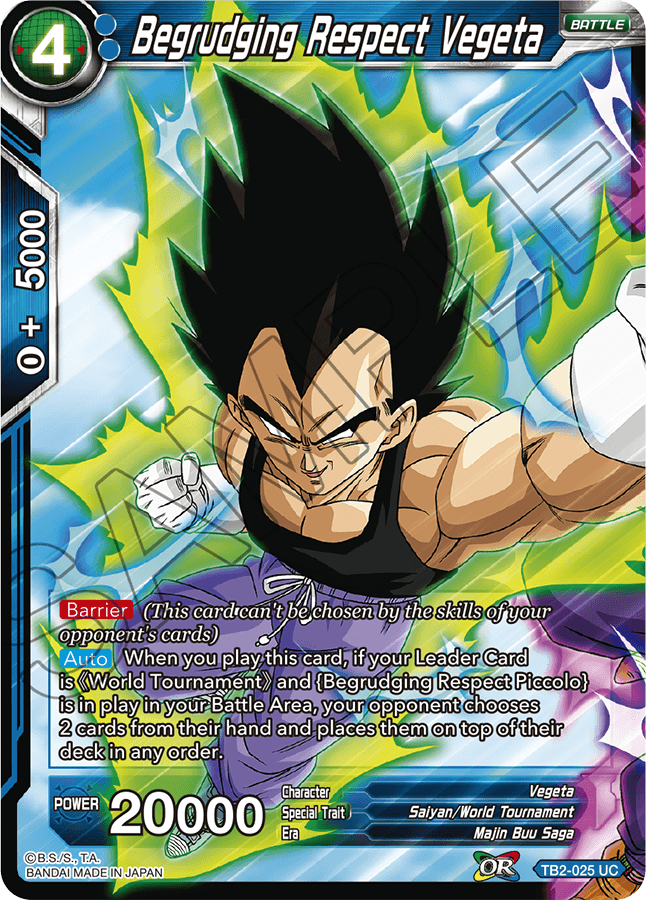 とら　TCG Dragon Ball Super TCG | TB2-025 Begrudging Respect Vegeta
