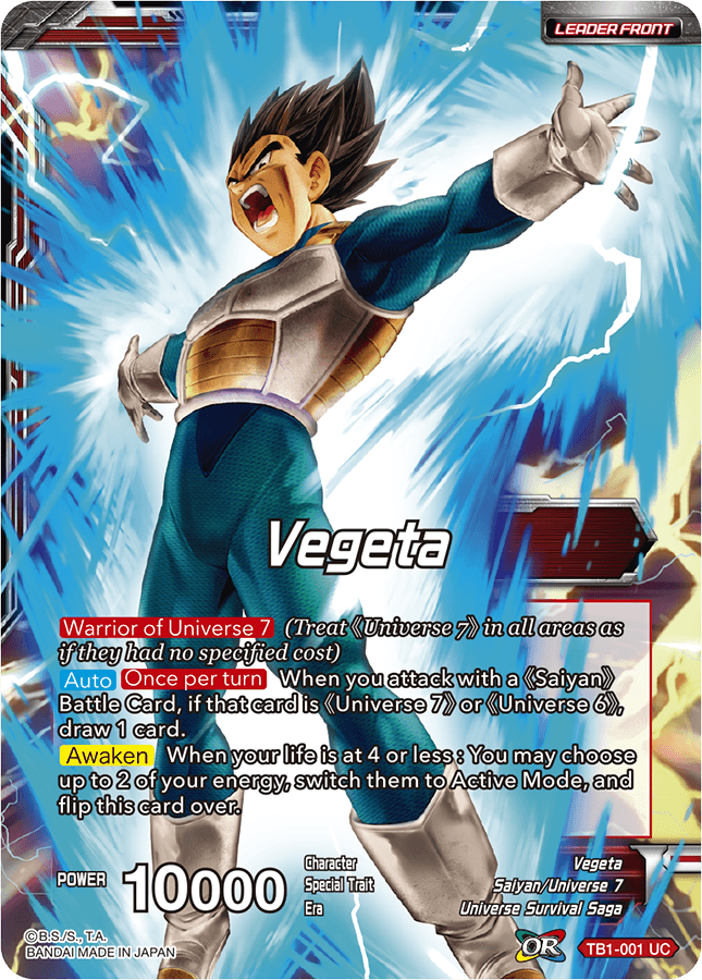 Dragon Ball Super TCG | TB1-001 Vegeta - Saiyan Bond Vegeta DBZ Exchange Dragon Ball Super TCG | TB1-001 Vegeta - Saiyan Bond Vegeta DBZ Exchange
